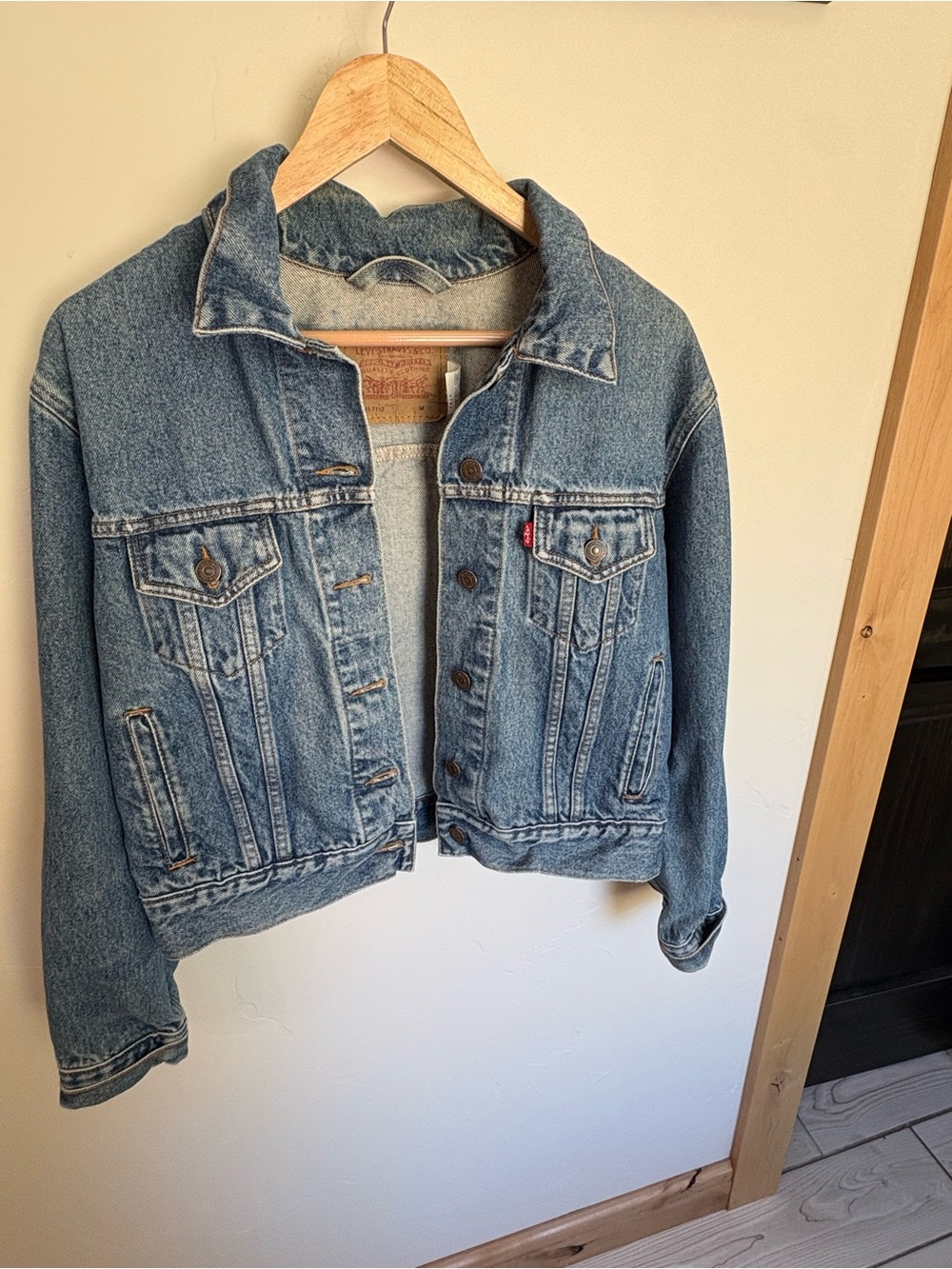 Vintage 90s Levi’s Denim Trucker Jacket 77741-7112 Medium Stonewash M